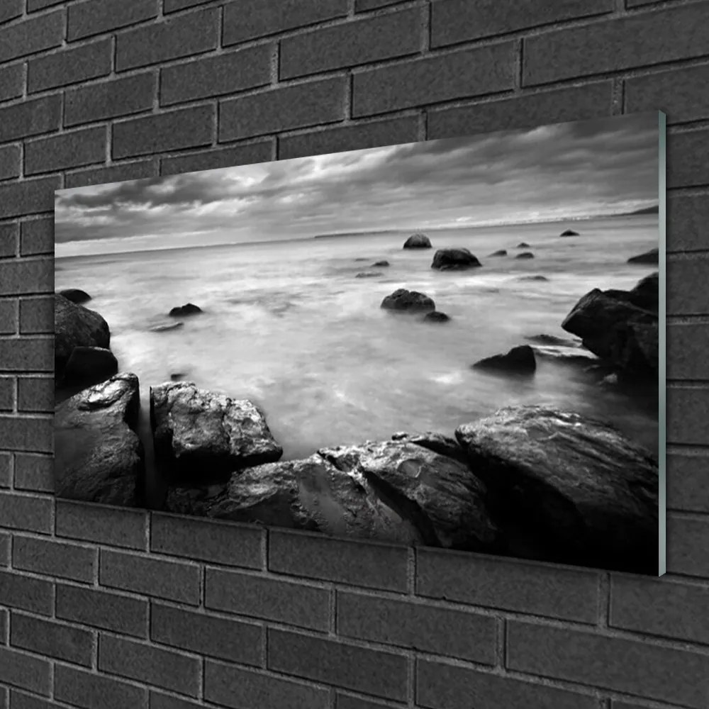 Skleneny obraz Skala more príroda 140x70 cm