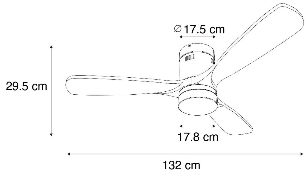 Inteligentný stropný ventilátor čierny 132 cm vrátane LED stmievateľný s diaľkovým ovládaním - Sofia