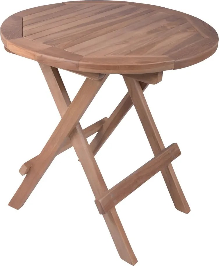 Okrúhly záhradný odkladací stolík z tíkového dreva ø 50 cm Luang – Garden Pleasure