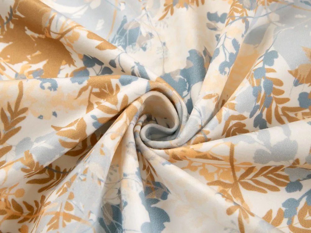 Biante Zamatová obliečka na vankúš Tamara TMR-043 Hnedo-modré designové rastliny 60 x 60 cm