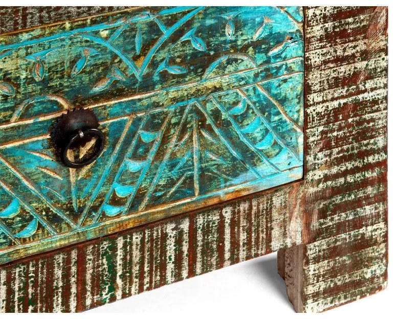 furniture-nabytek.cz - Masívna kúpeľňová vysoká komoda Blue Lagoon z mangového dreva, lakovaná, farebná – 50×45×135 cm