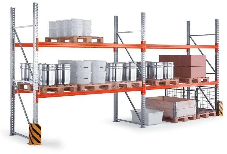 META Paletový regál 5500x2700x1100 mm, 3 poschodia, prístavný