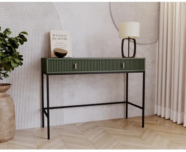 Konzolový stolík SUE zelená/čierna