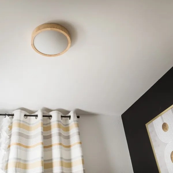 Stropné svietidlo NATURAL SLIM 1xE27/60W/230V ø 27 cm borovica