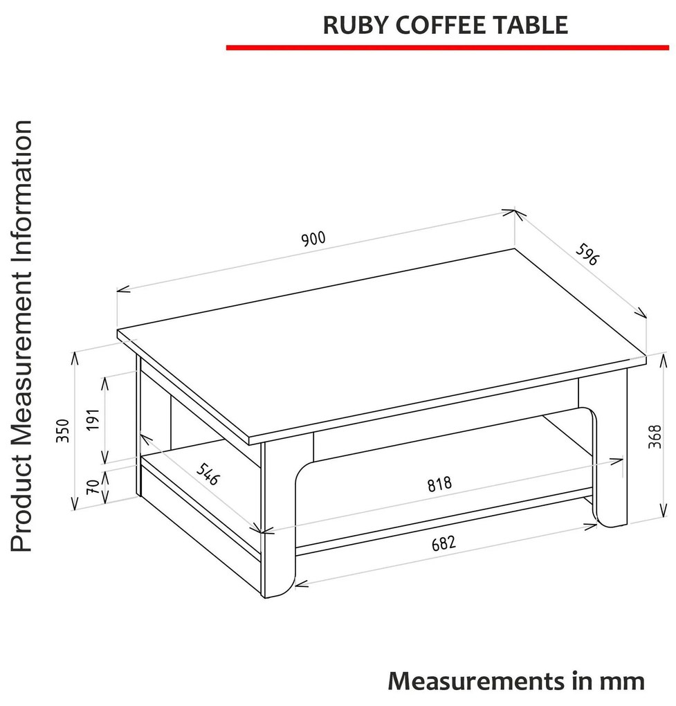 Konferenčný stolík Rubys (dub). Vlastná spoľahlivá doprava až k Vám domov. 1108160