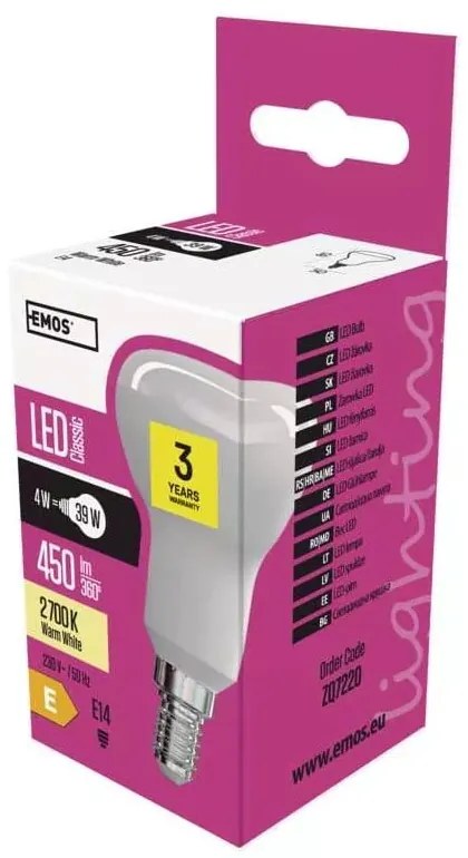 Teplá LED žiarovka E14, 4 W - EMOS