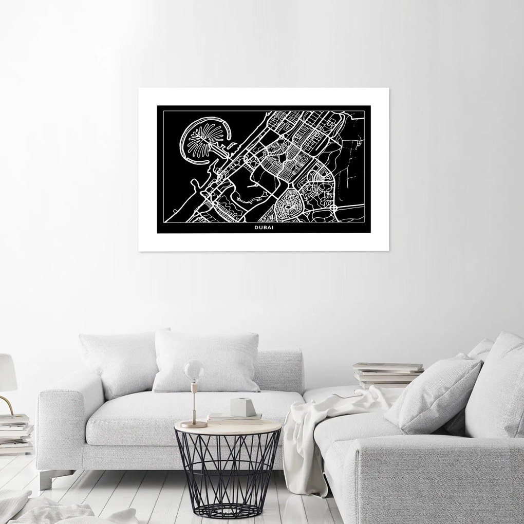 Gario Plagát City plan Dubai Farba rámu: Bez rámu, Rozmery: 45 x 30 cm