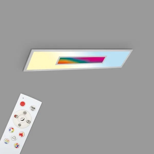 LED RGBW stmievateľný panel LED/20W/230V strieborný + diaľkové ovládanie