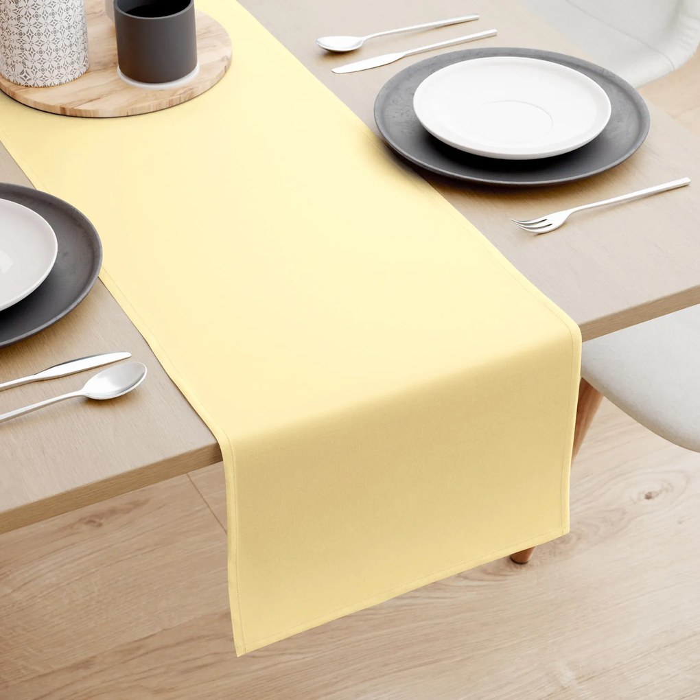 Goldea behúň na stôl 100% bavlnené plátno - banánový 50x180 cm
