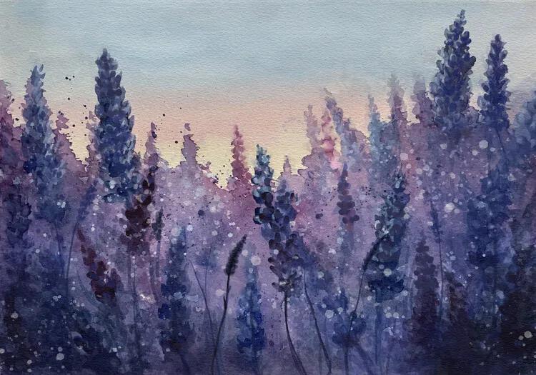 Fotografia Purple field, Monica Lindblom, (40 x 26.7 cm)