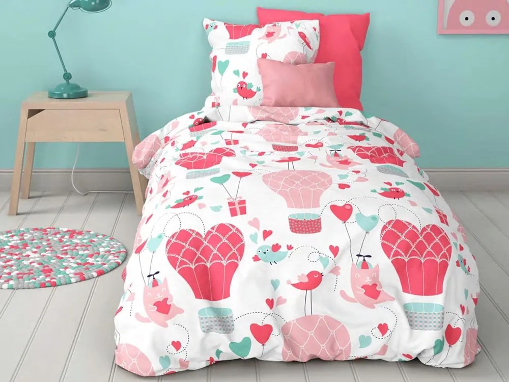 Mistral Home detská obliečka 100% bavlna Mačací balón 140x200/70x90cm