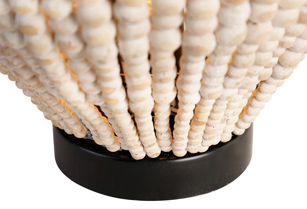 Orientálna stolová lampa béžová s korálkami - Moti