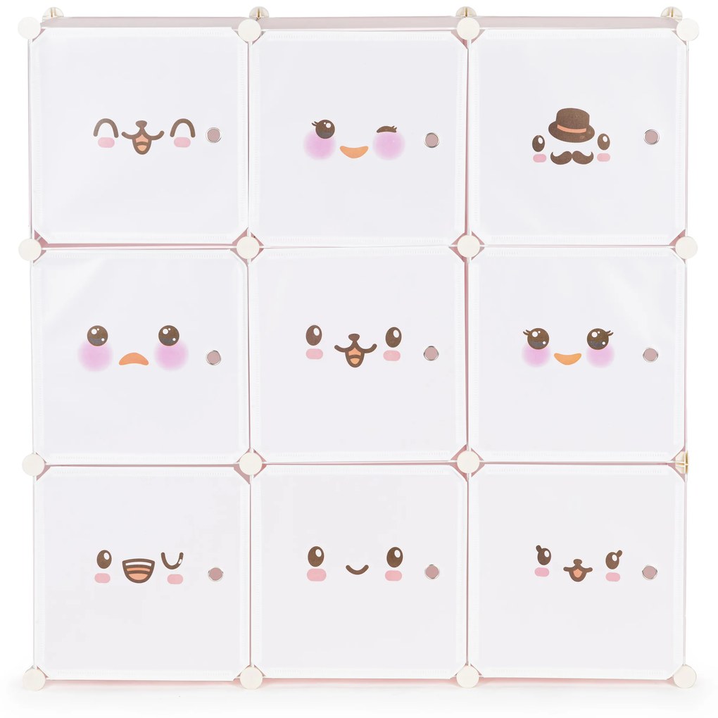 ModernHome Detská skrinka s 9 policami - emoji