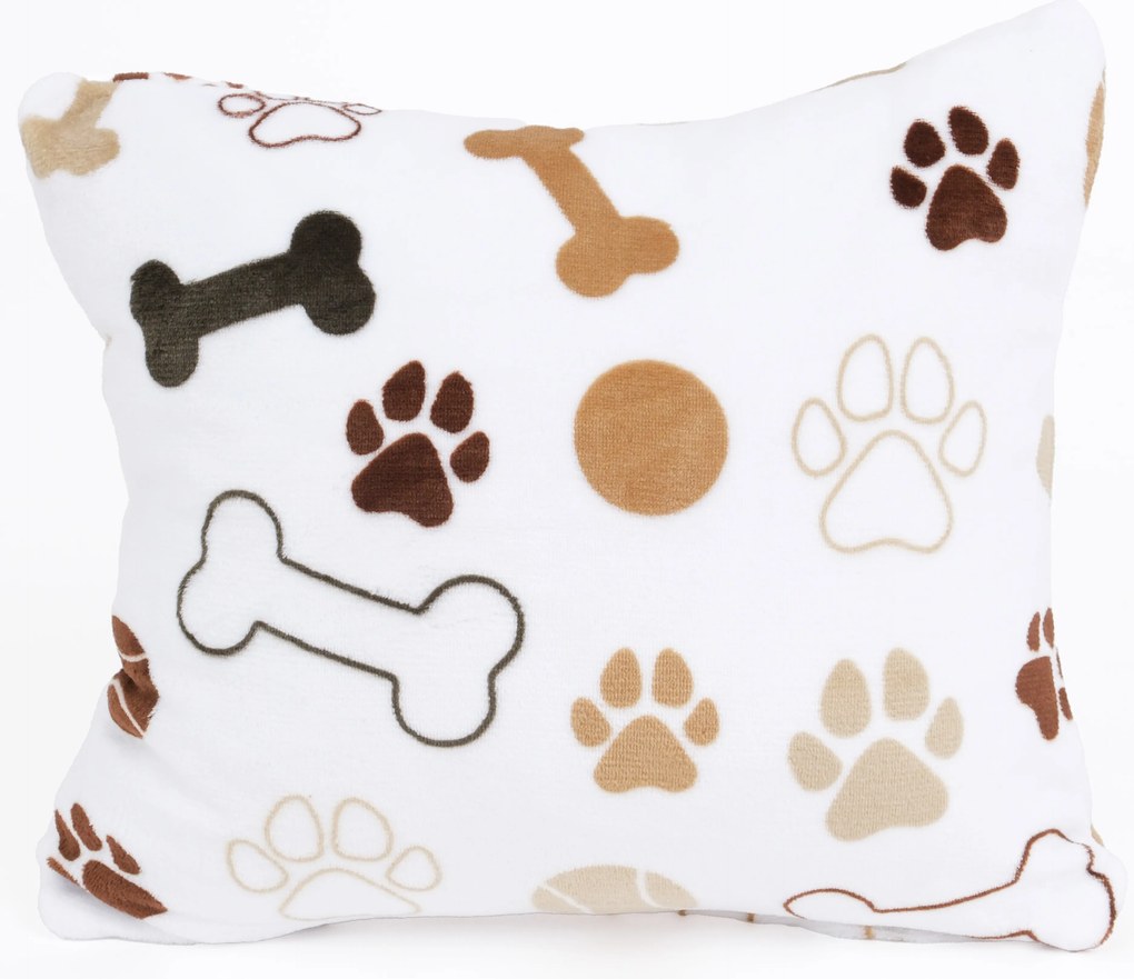 Obliečka na vankúšik mikroplyš Exclusive 40 × 40 cm - Psie labky biele