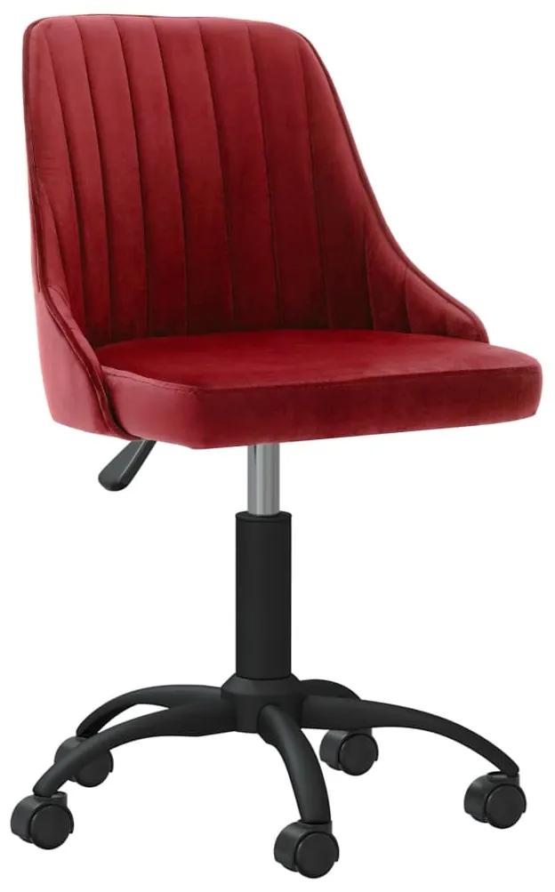 Otočná kancelárska stolička vínovo-červená zamatová