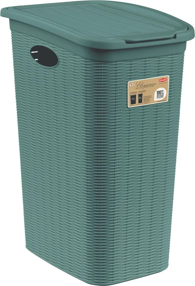 STEFANPLAST Košík na bielizeň Elegance 36 l, zeleno-sivý