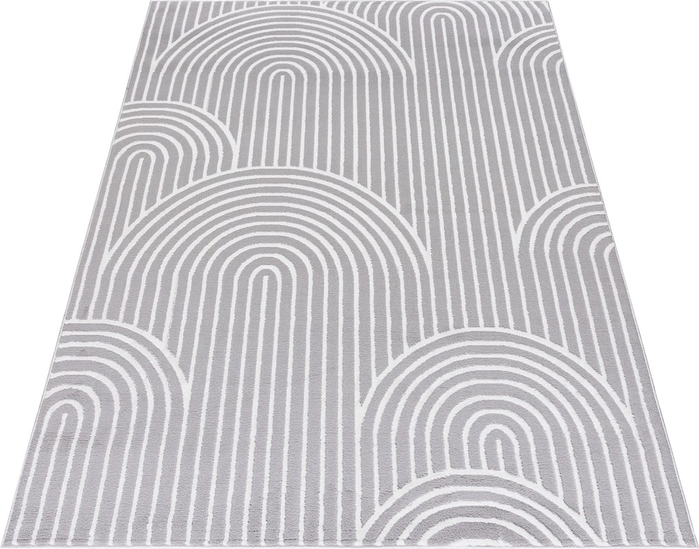 TA Koberec NG81A GRAY/WHITE ELLEN Sivý Obdĺžnikový Rozmer: 80x150 cm