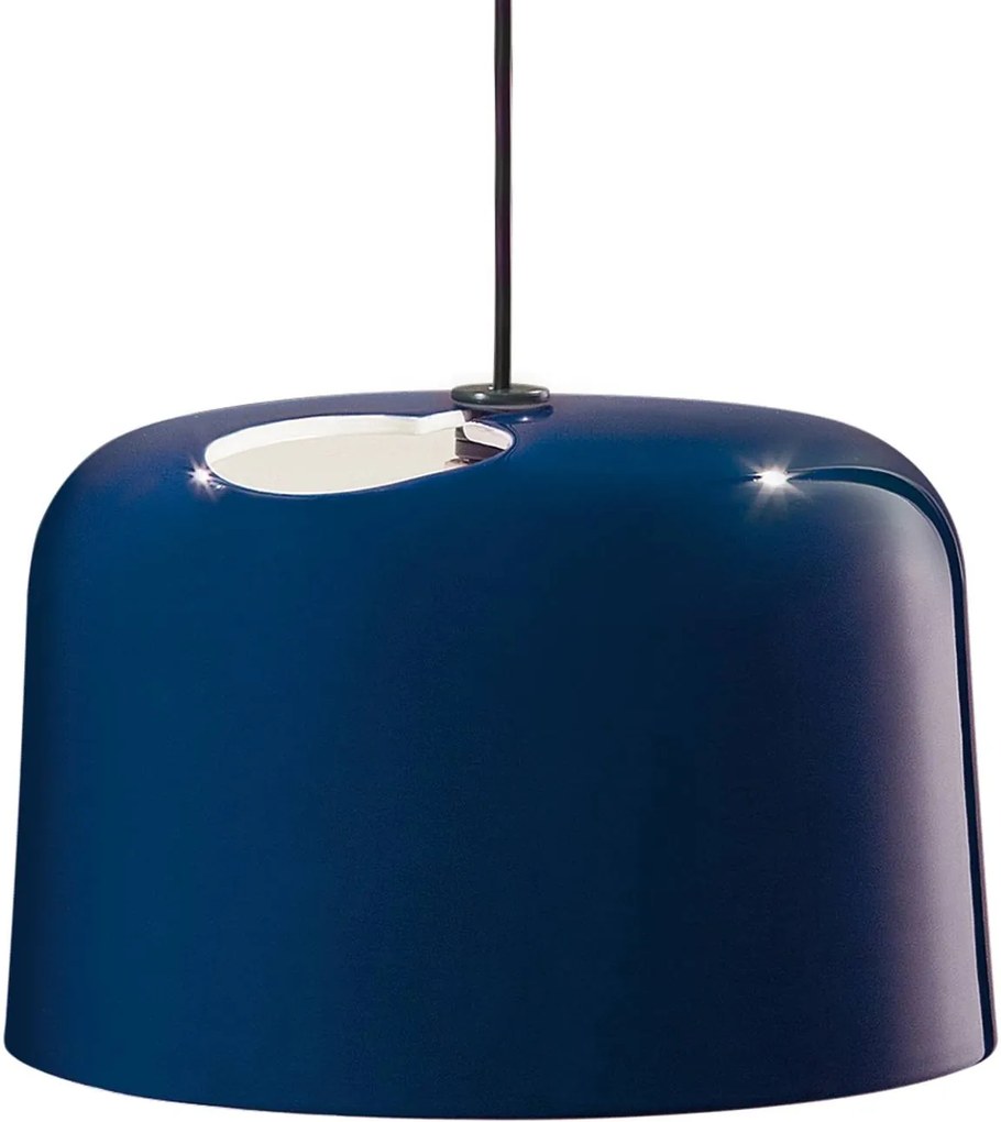 Lesklá modrá keramická závesná lampa Add