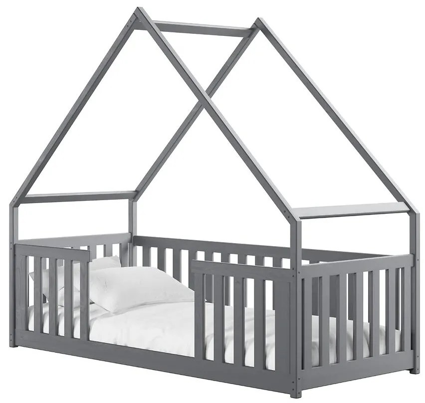 Posteľ Domček Bee 80x180 sivá