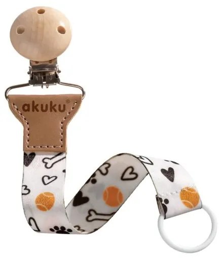 AKUKU Pásik na cumlík s klipom Akuku Kosť
