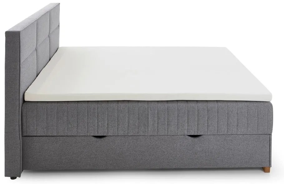 Sivá boxspring posteľ s úložným priestorom 160x200 cm Tambo – Meise Möbel