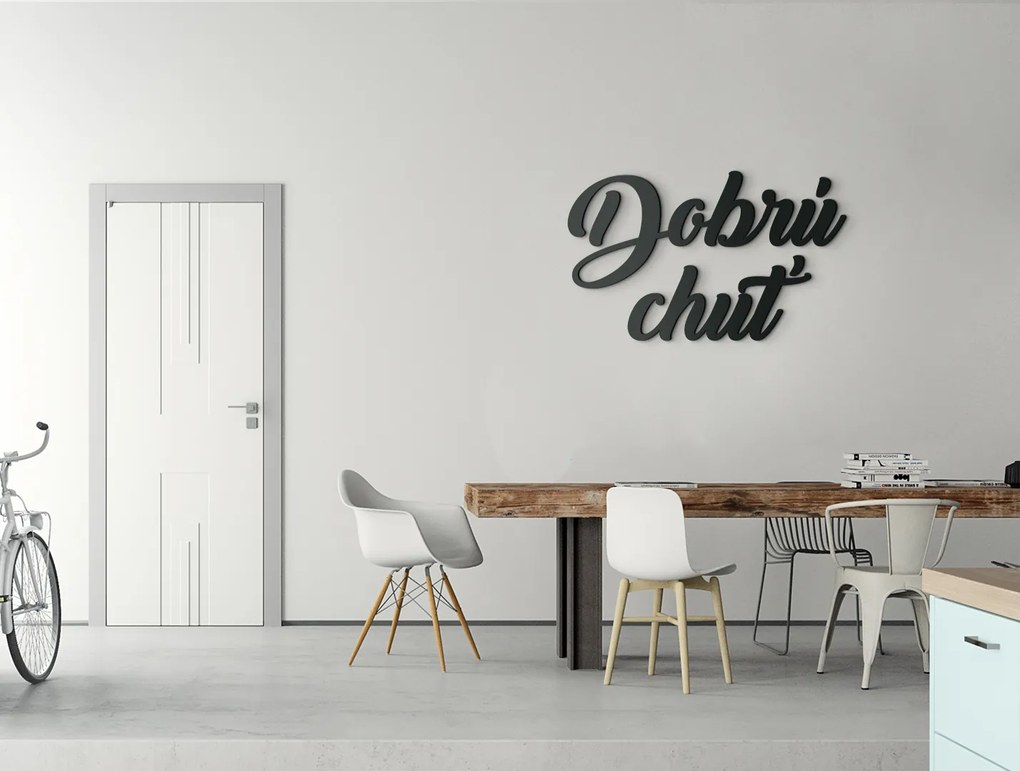 drevko Drevený nápis Dobrú chuť do kuchyne a jedálne Rozmer obrazu: 27 x 44,5 cm, Farba dekorácie: Čierna