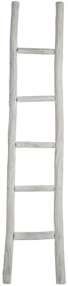 Biely vešiak na uteráky rebrík s patinou - 42 * 6 * 180 cm