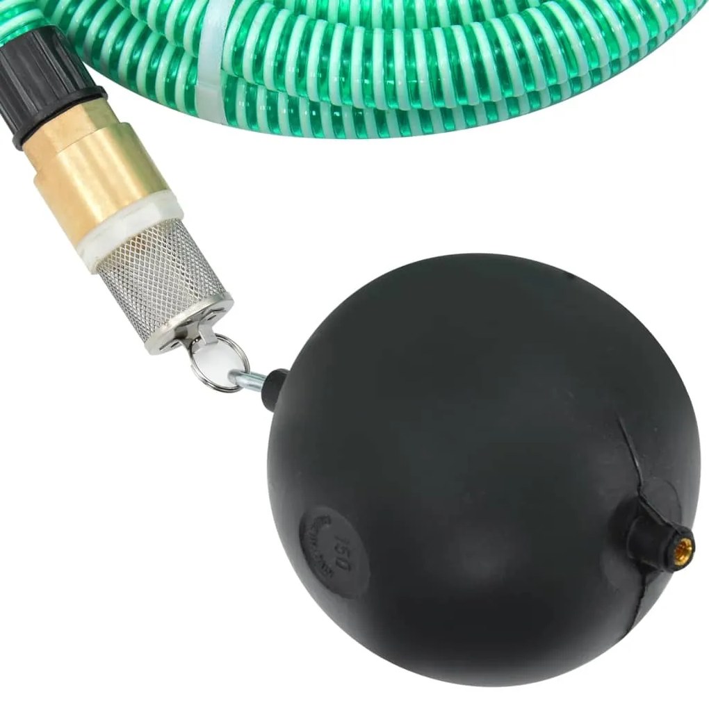 Odsávacia hadica s mosadznými spojkami, zelená 1,1" 15 m, PVC