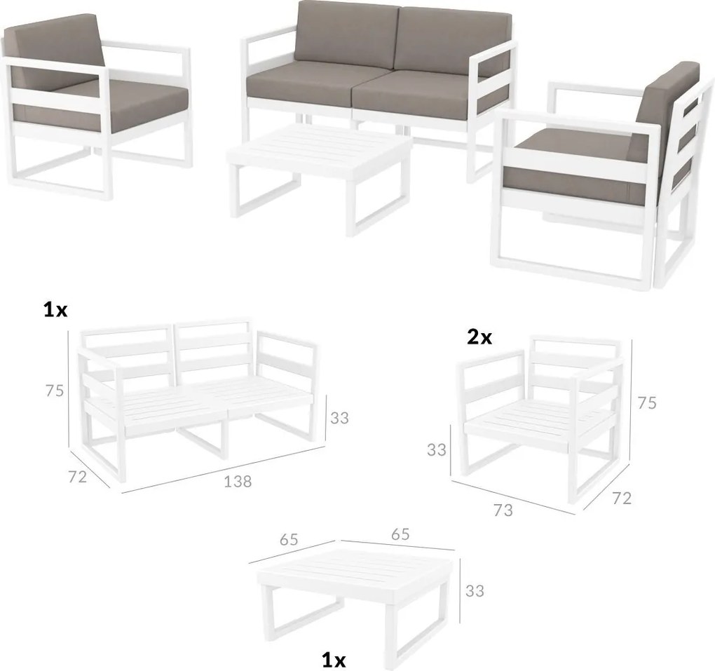 MYKONOS záhradný set white