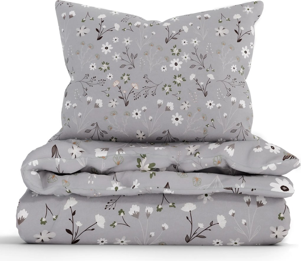 Predĺžené bavlnené obliečky Renforcé - Vanessa šedá