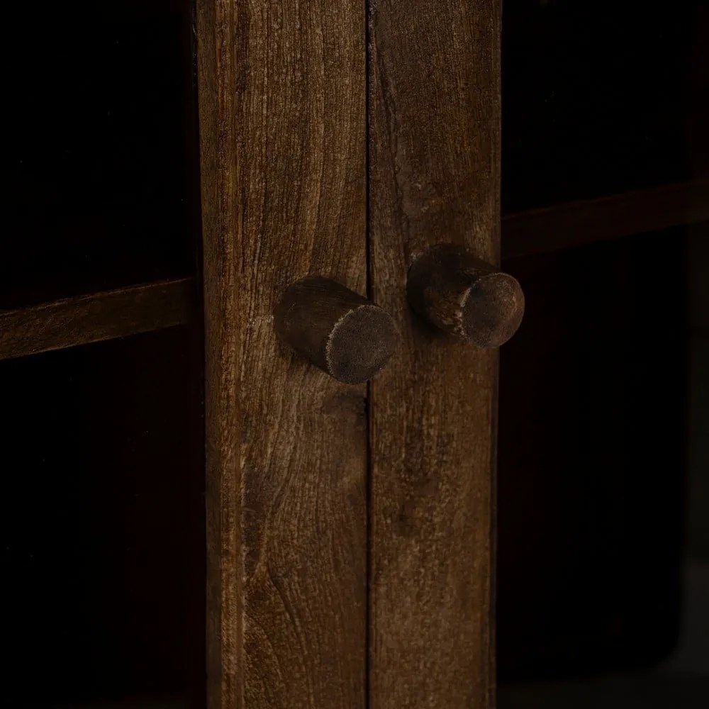 Hnedá vitrína z mangového dreva 80x140x40 cm Ravi – Ixia