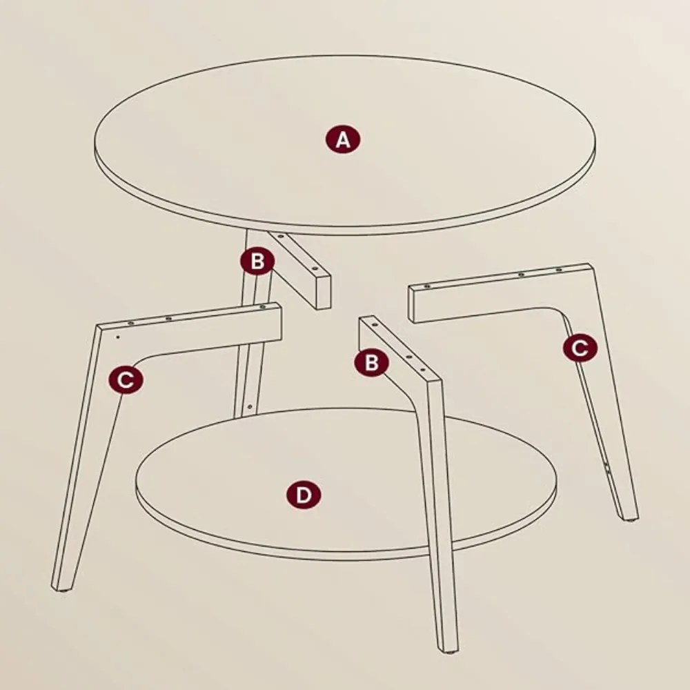 Konferenčný stolík NORDIC, 80x45cm, hnedá Vasagle