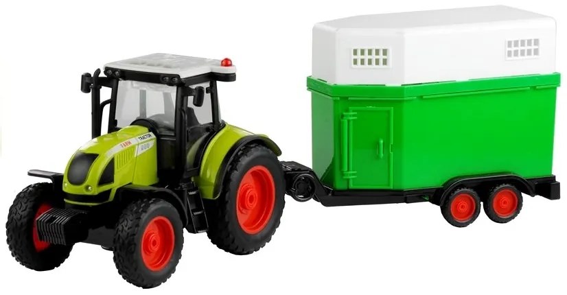 LEAN TOYS : POĽNOHOSPODÁRSKY TRAKTOR S PRÍVESOM PRE KONE 37.5 CM