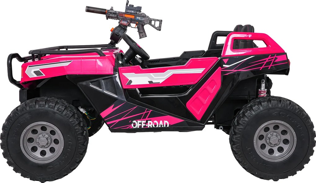 Ramiz Elektrická bugina PROSPECTOR STRONG pre deti ružová + pohon 4x4 + diaľkové ovládanie