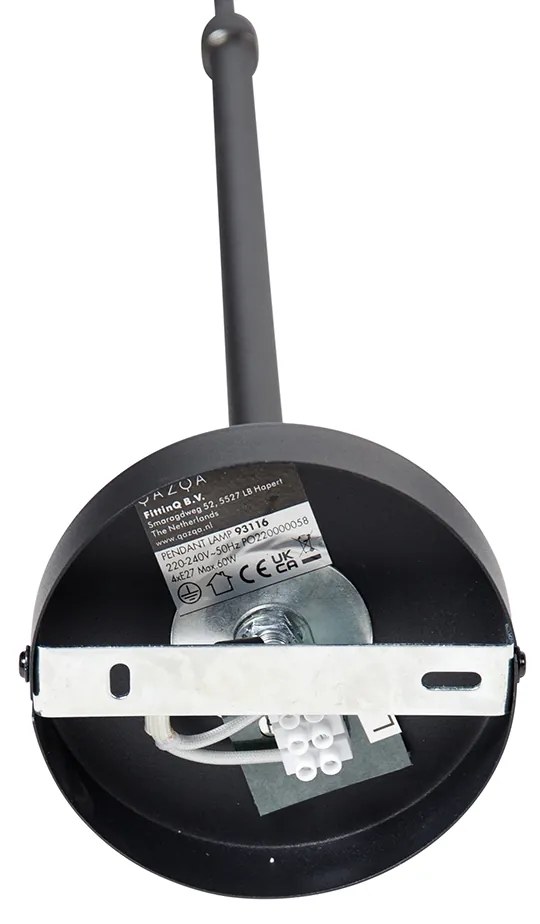 Inteligentné závesné svietidlo čierne 4-žiarovkové vrátane Wifi ST64 - Laser