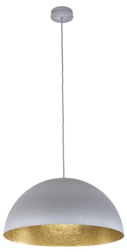 Luster na lanku SFERA 1xE27/60W/230V pr. 50 cm šedá/zlatá