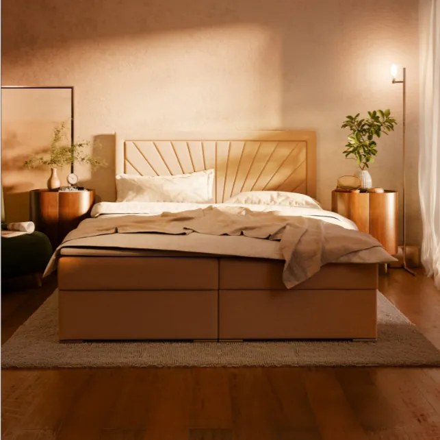 Manželská posteľ VICENZA Velvet 180×200 cm modrá