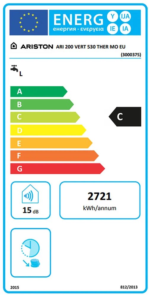 ARISTON ARI 200 VERT 530 THER MO Elektrický zásobníkový ohrievač vody, 2,2kW, 200l 3000375