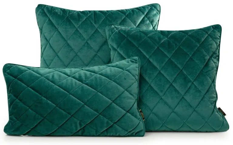 Dekorstudio Dekoračná obliečka na vankúš VELVET27 v tmavotyrkysovej farbe