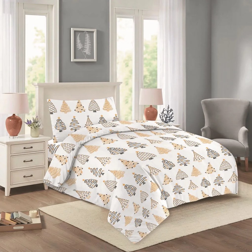 Obliečky bavlnené Vianočné prekvapenie - 1x Vankúš 90x70cm, 1x Paplón 140x200cm