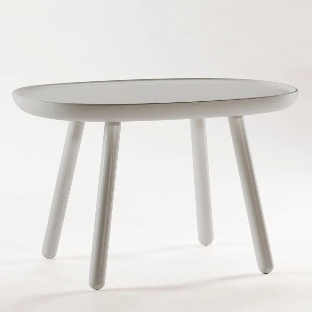 Sivý odkladací stolík z masívu EMKO Naïve, 61 x 41 cm
