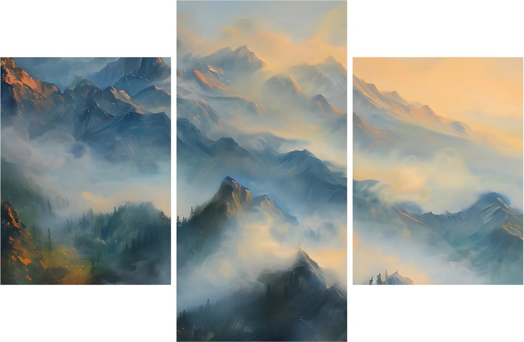 Obraz - Maľovaná horská krajina (90x60 cm)