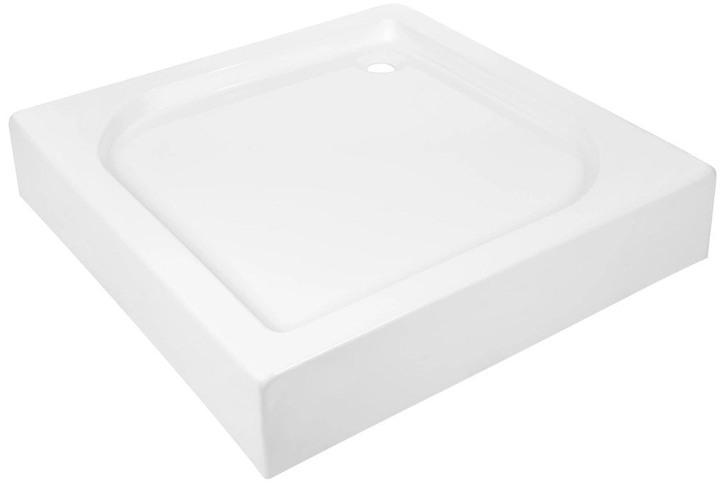 Invena Invena, akrylátová sprchová vanička 90x90x16 cm, bez sifónu, biela lesklá, INV-AK-80-K93-P