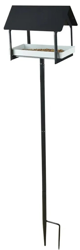 Zapichovacie kŕmidlo pre vtáky Lucy, 126x19x29 cm, kov, čierna