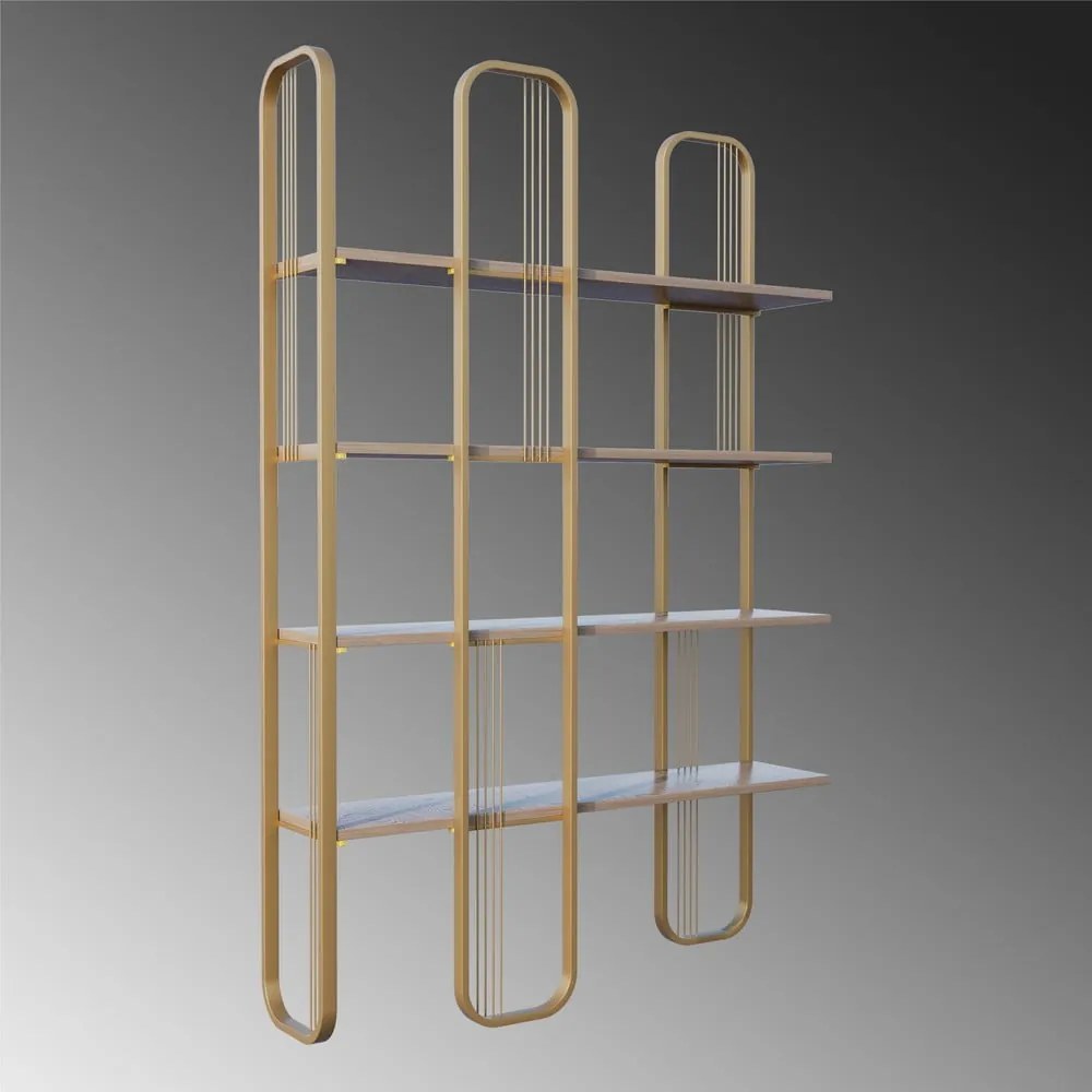 Regál v dekore borovice v zlatej farbe 125x180 cm Sierra – Kalune Design