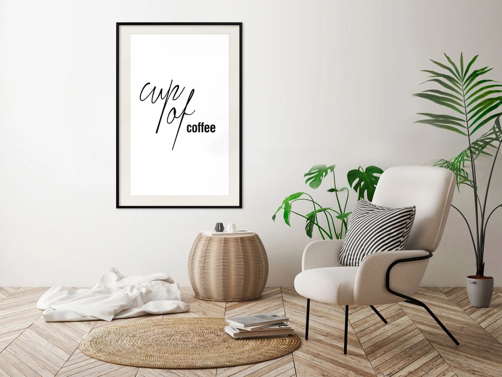 Artgeist Plagát - Cup of Coffee [Poster] Veľkosť: 20x30, Verzia: Zlatý rám s passe-partout