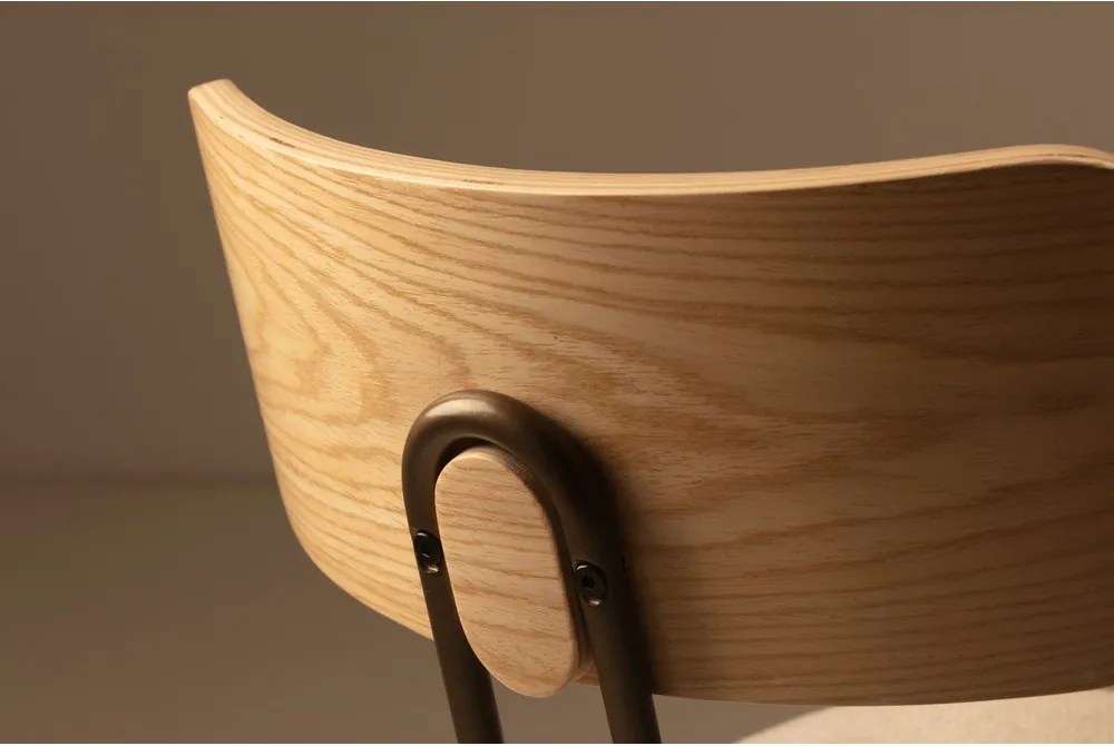 Béžová/v prírodnej farbe čalúnená jedálenská stolička Olimpia – MOME