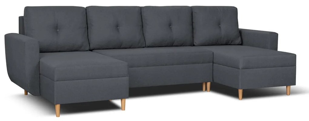 Rohová sedacia súprava s funkciou spania DORIS MAX Sivá