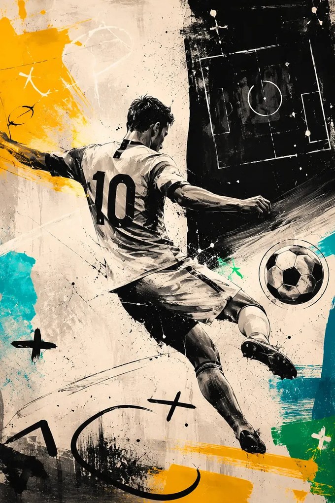 Futbal - Metalický obraz 60x40cm