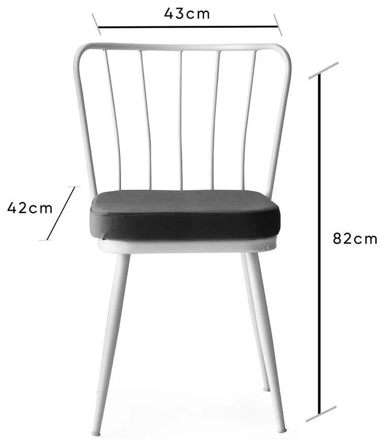 Bielo-čierne kovové jedálenské stoličky v súprave 2 ks Yildiz – Kalune Design